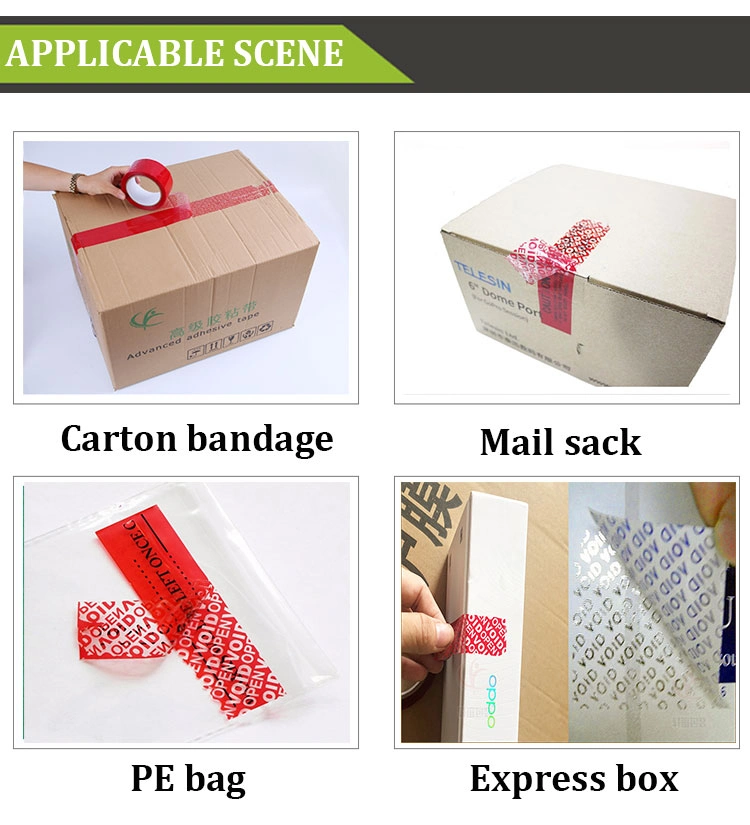 Tamper Strips Tear Parcel Evident Security Transfer Void for Plastic Tape